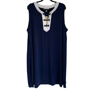 NWT new michael kors mini a-line dress navy blue size 3x sleeveless